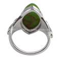 Natürlicher grüner Kupfer Türkis Attraktiver Edelstein &amp; 925 Sterling Silber Einfacher Design Ring